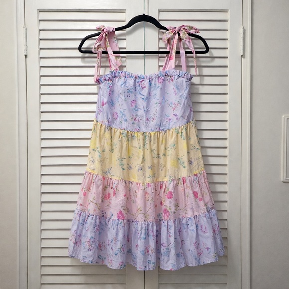 LoveShackFancy x Target 💜 Jeanne Tie Strap Floral Tiered Dress - Picture 2 of 6